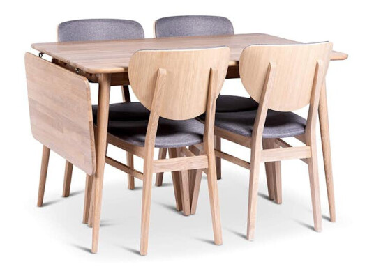 Spisegruppe Stenexpo Odense Klaffebord med 4 Fårö Stoler Spisegruppe Stenexpo Odense Klaffebord med 4 Fårö Stoler