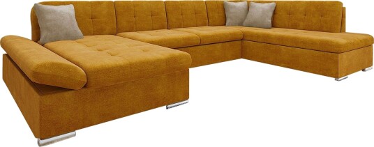 Zumar Sofa med Sjeselong og Divan 4 seter   Gul/Beige