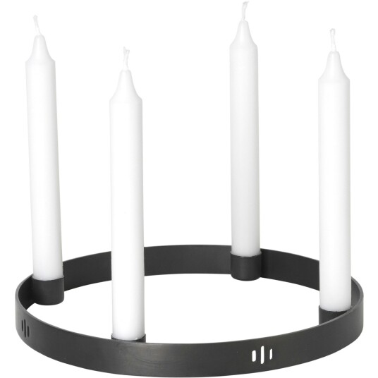 Ferm Living Circle Lysestake Sort Messing Liten