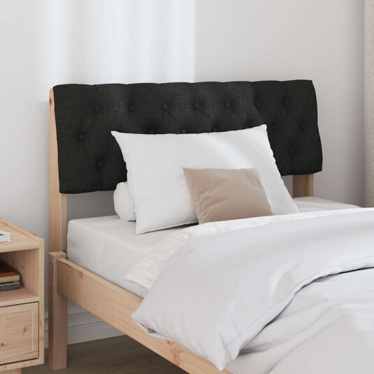 Polstret sengegavl Svart 90 cm Massiv furu