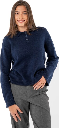 Løøv Pine Polo Knit Sweater Blå L