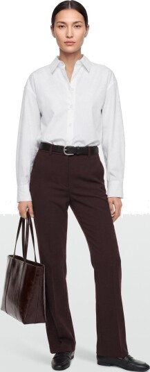 Mango Straight Fit Suit Trousers Burgundy 44