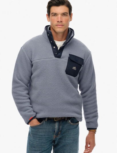 Superdry Fuji Fleece Half Zip   Grey   XXXL