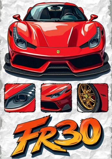 Plakat FR30 Rød Bil