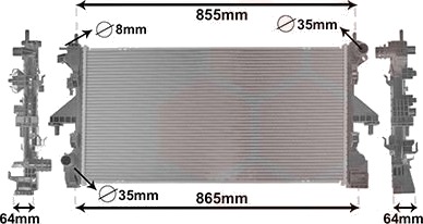 Radiator motorkjøling VAN WEZEL 09012711