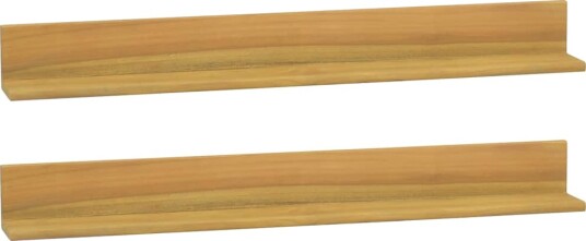 vidaXL Vegghyller 2 stk 90x10x10 cm heltre teak