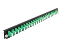 Delock - Fiber-Optic Splice Box Rack Mount Panel - Front - Lc Sm X 24 - Grønn - 1U - 19"