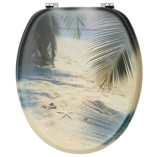 vidaXL WC Toalettsete med lokk MDF stranddesign vidaXL WC Toalettsete med lokk MDF stranddesign