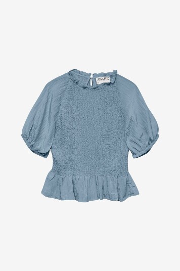 Vero Moda - Bluse vmPhoebe SS High Neck Top - Blå