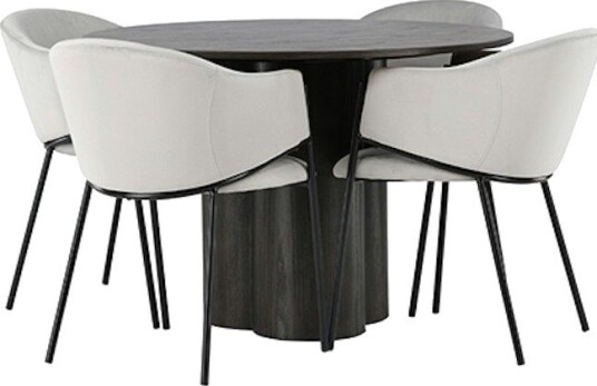 Spisegruppe Venture Home Olivia Ø110 cm med 4 stk Evelina Stoler Spisegruppe Venture Home Olivia Ø110 cm med 4 stk Evelina Stoler