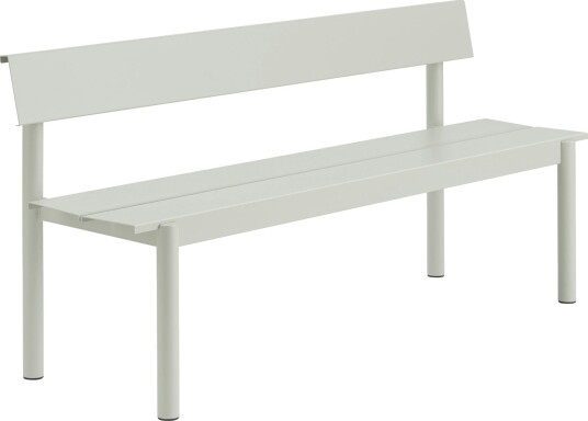 Linear Benk Med Ryggstøtte 170 cm Grå Linear Benk Med Ryggstøtte 170 cm Grå