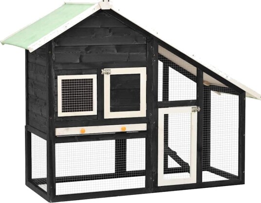 Vidaxl Kaninbur Grå Og Hvit 140X63X120 cm Heltre Gran