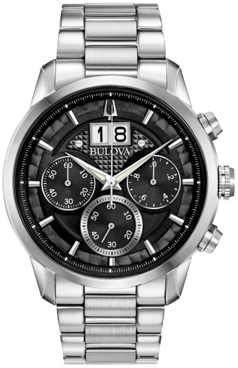 Bulova Herreklokke 96B319 Sort/Stål Ø44 mm