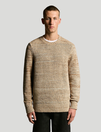 Lyle & Scott Multi Marl Crew Neck Jumper - Beige - XL Lyle & Scott Multi Marl Crew Neck Jumper - Beige - XL