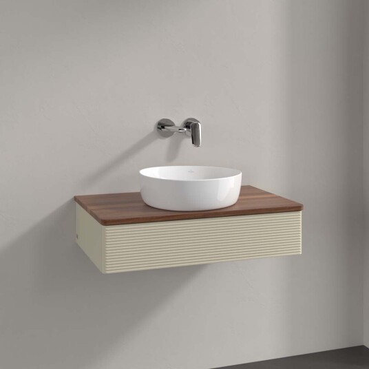 Villeroy & Boch  Antao Servantskap med 1 skuff 80x50x19 cm m/lys Grå Matt/Valnøtt