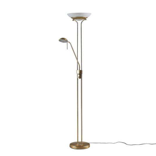 Lindby Dimmbar LED-uplight Yveta med leselys Lindby Dimmbar LED-uplight Yveta med leselys