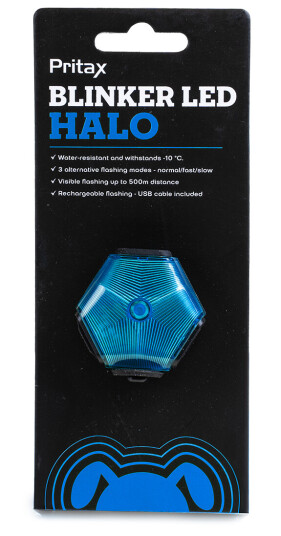 Pritax Hundehalsbånd Blinkende LED-halo 5 cm Blå Refleks