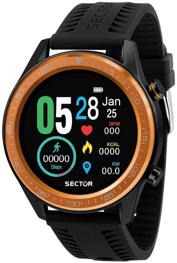 Sector Herreklokke R3251545003 S 02 LCD/Gummi Ø46 mm Sector Herreklokke R3251545003 S 02 LCD/Gummi Ø46 mm