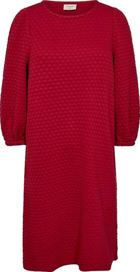 Freequent Bubble Jersey Kjole med Lommer, Myk og Stretch, 3/4-lange Puffermser