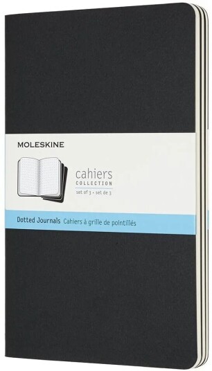 Moleskine Notatbok Moleskine Cahier 3pk Large Dots Black