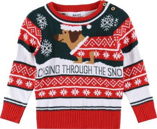Jule Sweaters Genser   Strikk   Pølsen Dog Julegenser   Jule Sweater   3 4 år 98 104   Genser Grønn Hvit Rød