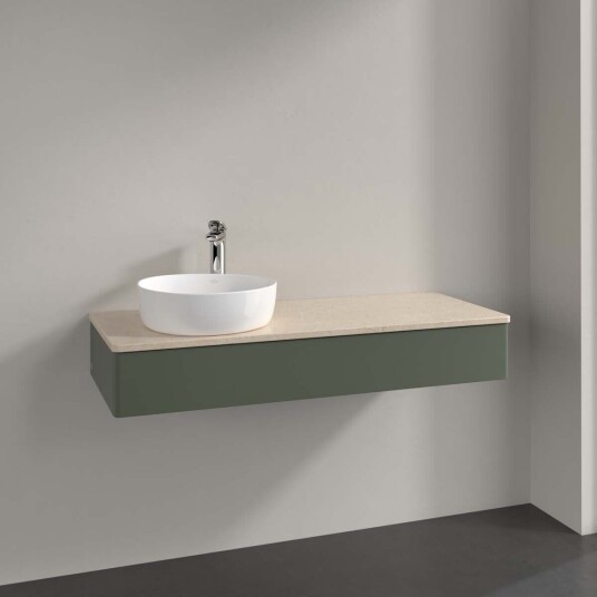 Villeroy & Boch Antao Servantskap med 1 skuff 120x50x19 cm m/lys Grønn Matt/Crème