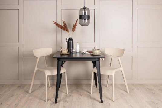 Venture Home Tempe Matgruppe 80 cm Rektangulær med 2 Ursholmen stoler Beige