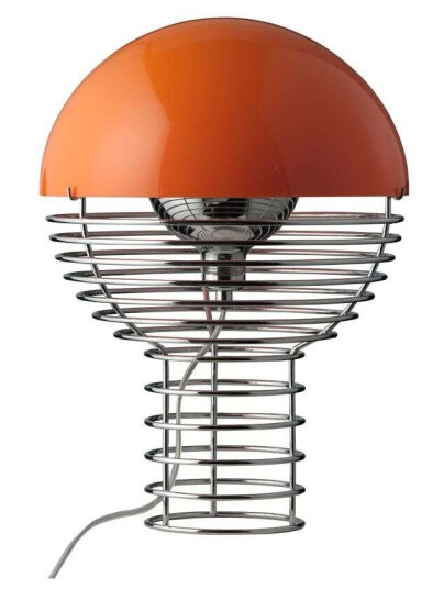 Verpan Wire Bordlampe Ø30 Krom/ Oransje Verpan Wire Bordlampe Ø30 Krom/ Oransje