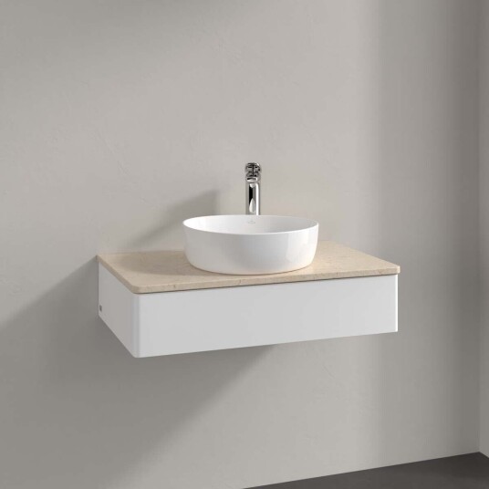 Villeroy & Boch Antao Servantskap med 1 skuff 80x50x19 cm m/lys Hvit Matt/Crème Villeroy & Boch Antao Servantskap med 1 skuff 80x50x19 cm m/lys Hvit Matt/Crème