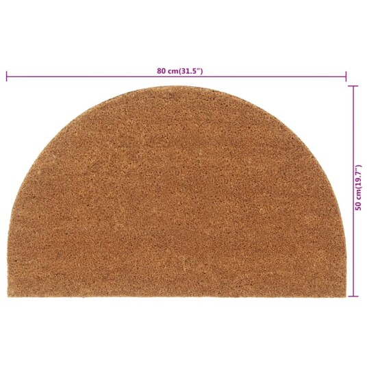 Dørmatte naturlig halvrund 50x80 cm tuftet kokosfiber 8721012224889