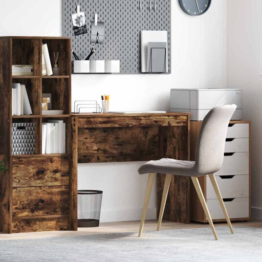  Skrivebord Røkt eik Konstruert tre 90 x 40 x 76 cm Skrivebord