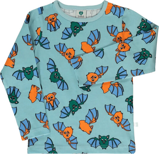 Småfolk Long Sleeved Top With Bat Blue 110 116