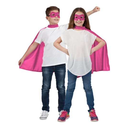Wicked Costumes Ltd Superhelt Kappe med Maske Rosa Barn  One size