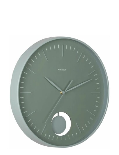 KARLSSON Wall Clock Grato Pendulum Jungle Green W. Grayed Jade   Green   Ø 40.6 CM
