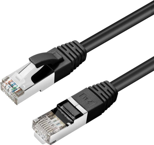 MicroConnect - Koblingskabel - RJ-45 (hann) til RJ-45 (hann) - 3 m - 6 mm - S/FTP - CAT 6a - med støvel, halogenfri, innendørs, formstøpt, rund, uten hindringer - svart