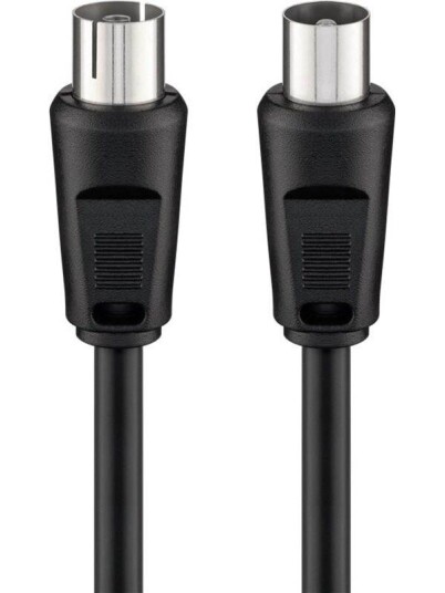 Goobay 15m Koaksial Antennekabel 70dB Svart - 2x Skjermet