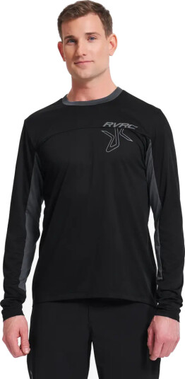 Revolutionrace Herre Overdeler Langermede skjorter Shred Long sleeved MTB Jersey Herre Black/Turbulence Blue L