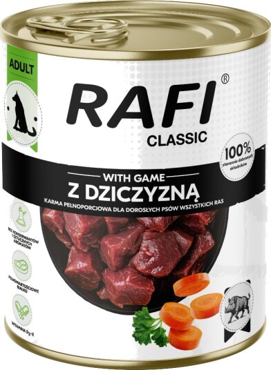Rafi Våtfôr Dog Classic Vilt 24 X 800 G