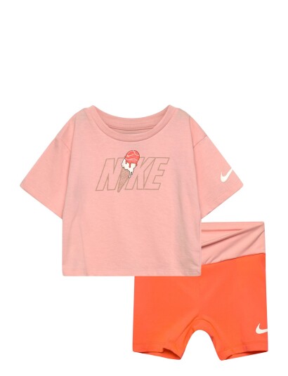 Nike Nkg Tee & Crossover Bike Short Orange 116/122