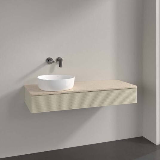 Villeroy & Boch  Antao Servantskap med 1 skuff 120x50x19 cm u/lys Grå Matt/Crème