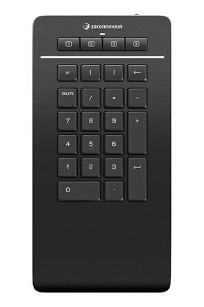 3Dconnexion NumPad Pro Trådløst Bluetooth Tastatur Svart