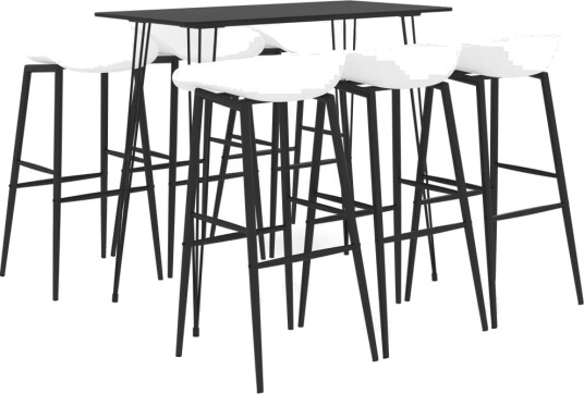 vidaXL Barsett 7 deler svart og hvit vidaXL Barsett 7 deler svart og hvit