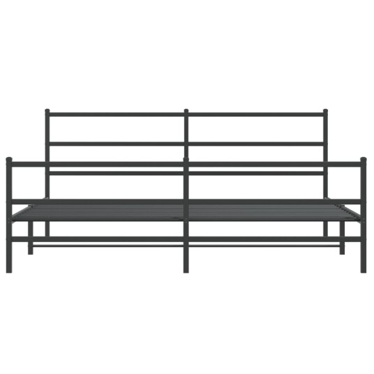 vidaXL Sengeramme i metall med hode- og fotgavl svart 180x200 cm 8721012302846