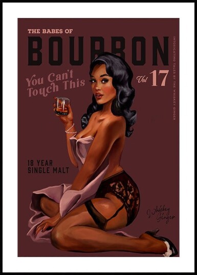 Babes of Bourbon Cant Touch This. Sexy Retro Pin Up Girl Whiskey Art Plakat Plakat / 40x50cm