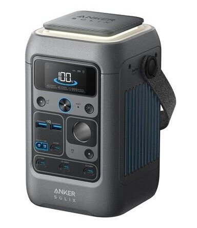 Anker Solix C300X 288Wh Bærbar Strømstasjon med Bluetooth og Solcelledrift