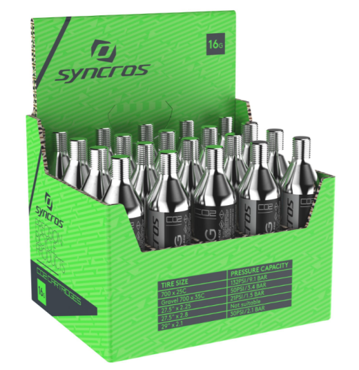 Syncros Co2 patroner 16 gram Pakke med 20 stk Syncros Co2 patroner 16 gram Pakke med 20 stk