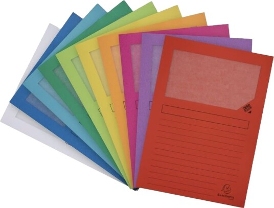 Exacompta Vindusmapper 160 G/M² 22 X 31 Cm For A4 Assorterte Farger Resirkulert Papir Null Plast 100 Stk./Pakke