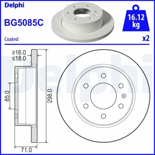 Bremseskive DELPHI BG5085C
