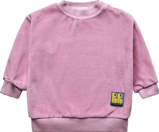 Bobo Choses Booo Bo Choses Tag Velvet Sweatshirt   PINK   89