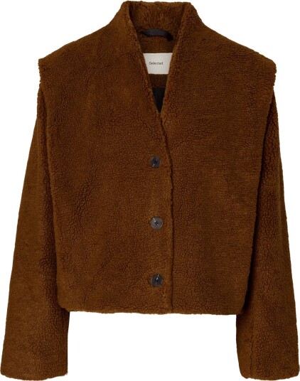 Selected Slwisabel Teddy Jacket Brown 38 Selected Slwisabel Teddy Jacket Brown 38